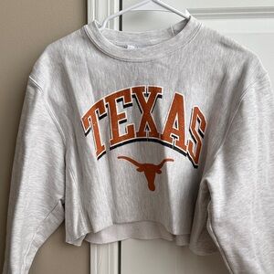 Texas Longhorns Champion Gray cropped Sweatshirt